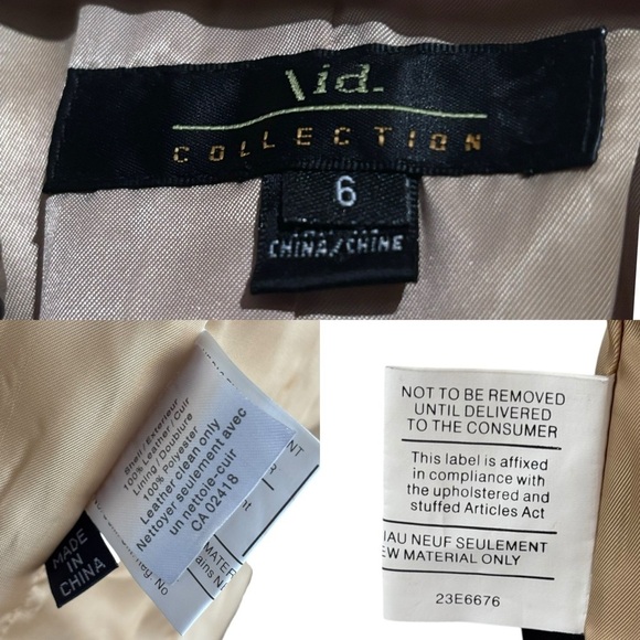 VINTAGE Y2K VID COLLECTION LEATHER LACE UP CORSET STYLE CREAM ZIP UP JACKET - Picture 15 of 15